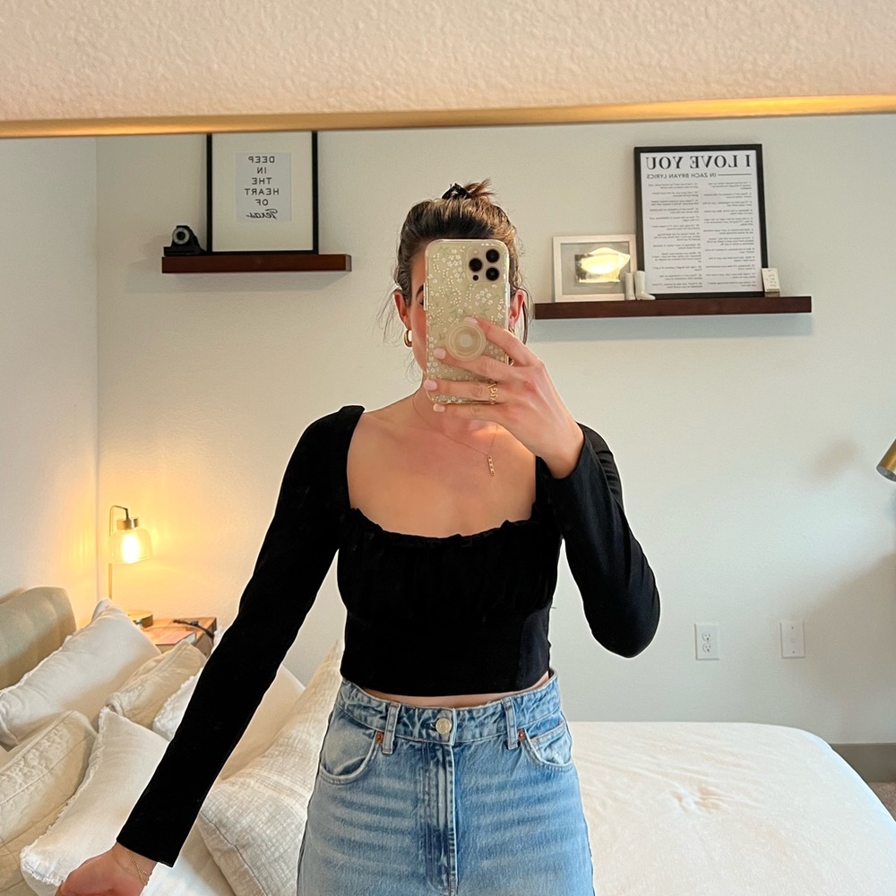 Black Princess Polly long sleeve top